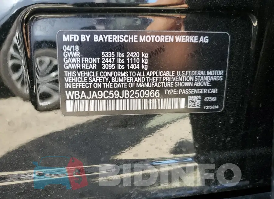 WBAJA9C59JB250966 Photo# 13