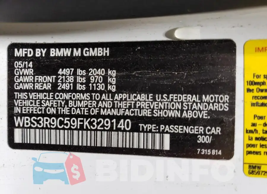 WBS3R9C59FK329140 Photo# 12
