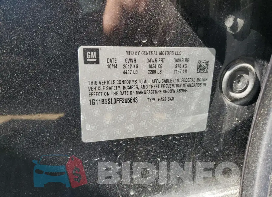 1G11B5SL0FF205643 Photo# 12