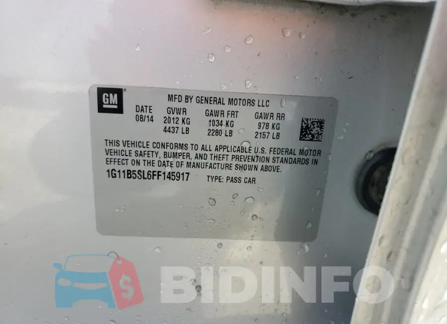 1G11B5SL6FF145917 Photo# 12