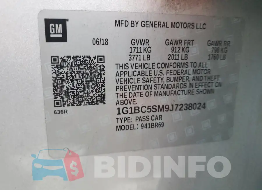 1G1BC5SM9J7238024 Photo# 12