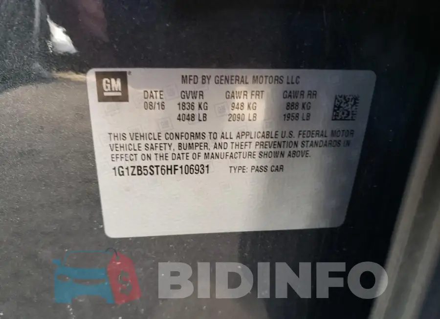 1G1ZB5ST6HF106931 Photo# 13