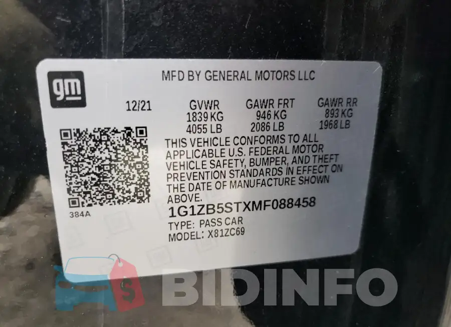 1G1ZB5STXMF088458 Photo# 12