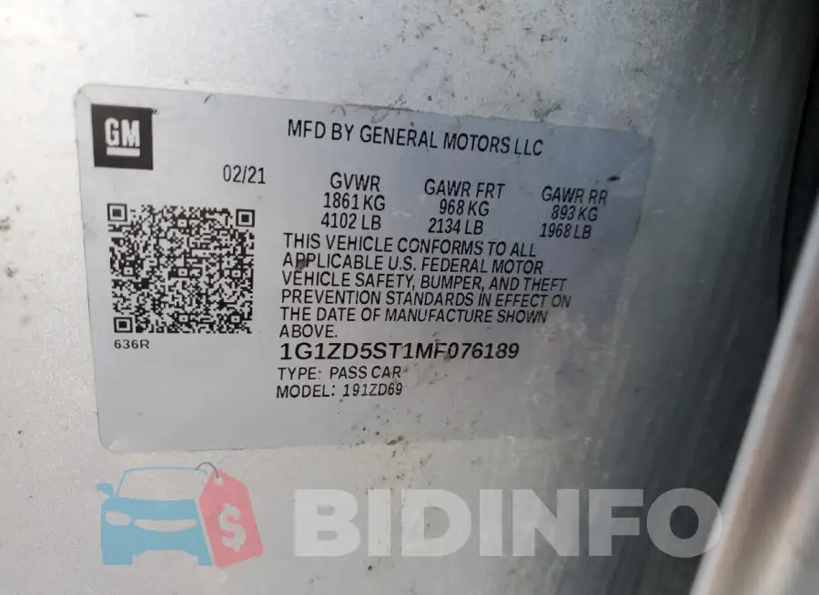 1G1ZD5ST1MF076189 Photo# 12