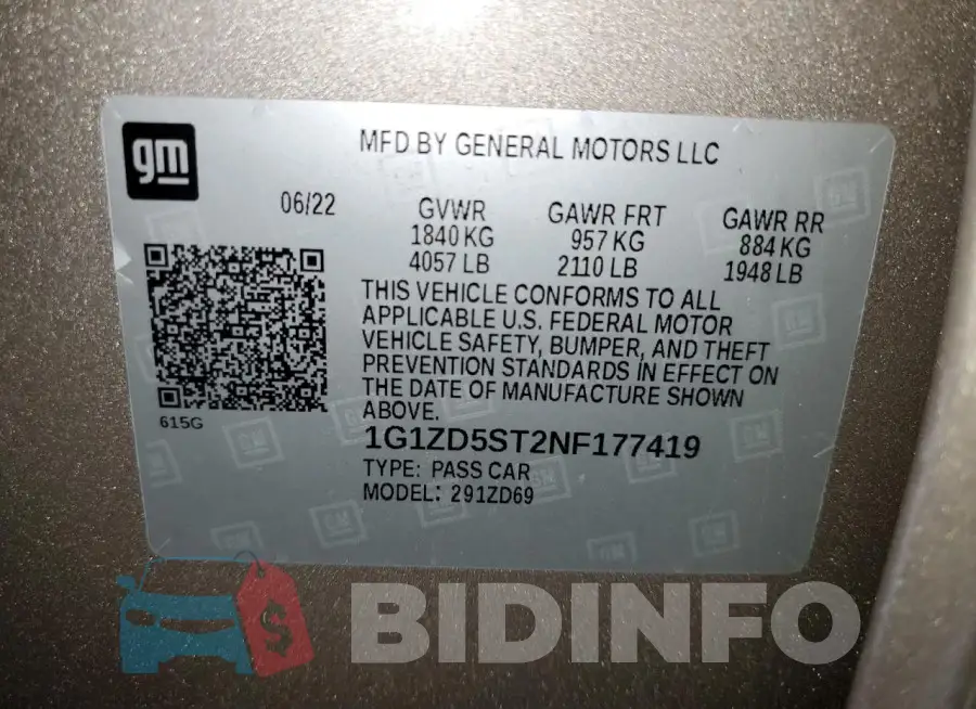 1G1ZD5ST2NF177419 Photo# 12