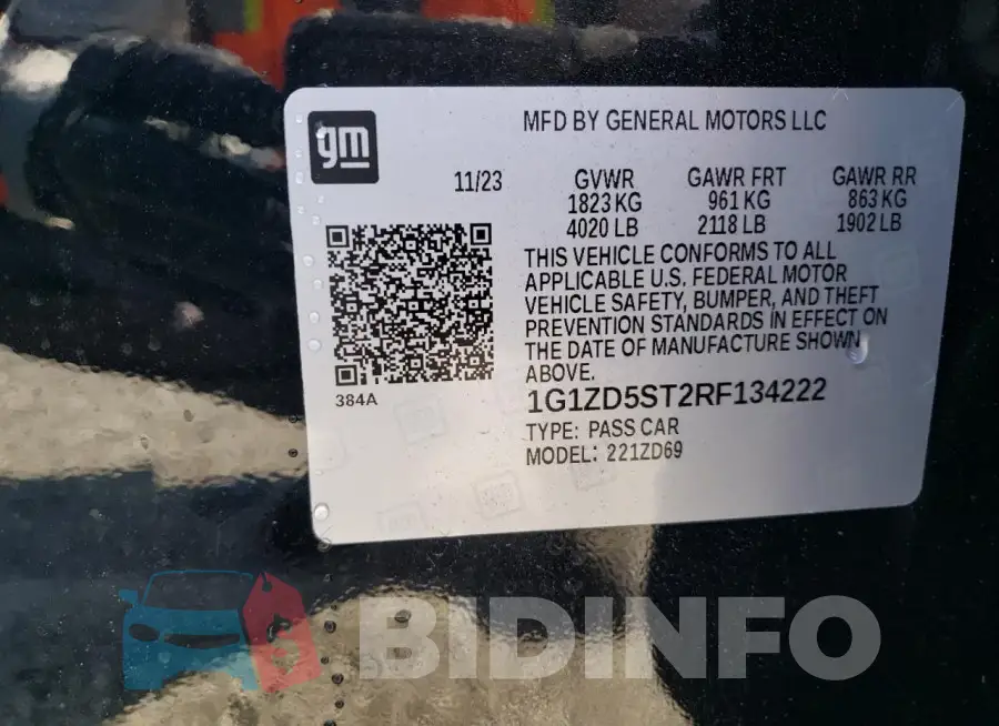 1G1ZD5ST2RF134222 Photo# 12