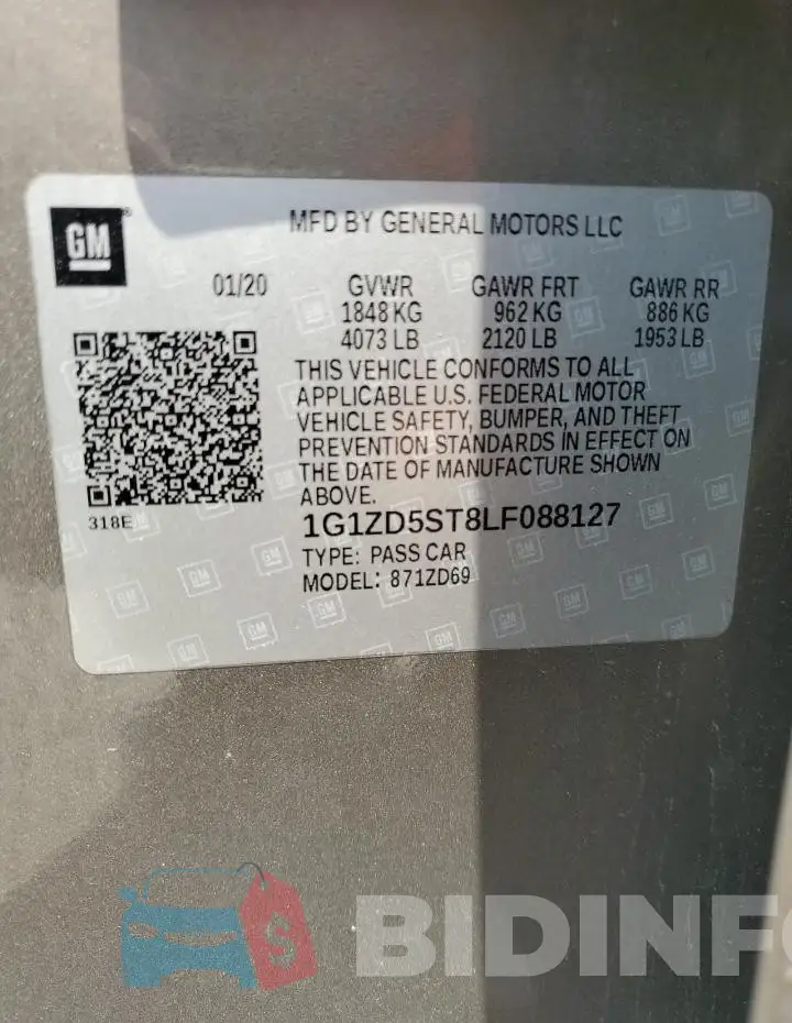 1G1ZD5ST8LF088127 Photo# 12