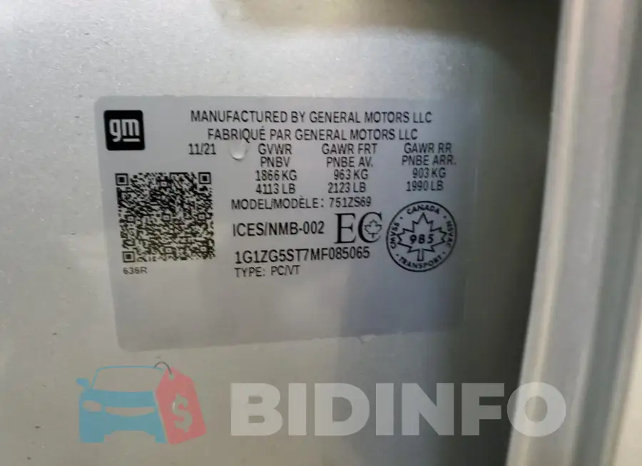 1G1ZG5ST7MF085065 Photo# 12