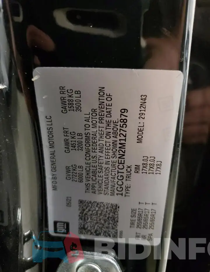 1GCGTCEN2M1275879 Photo# 13