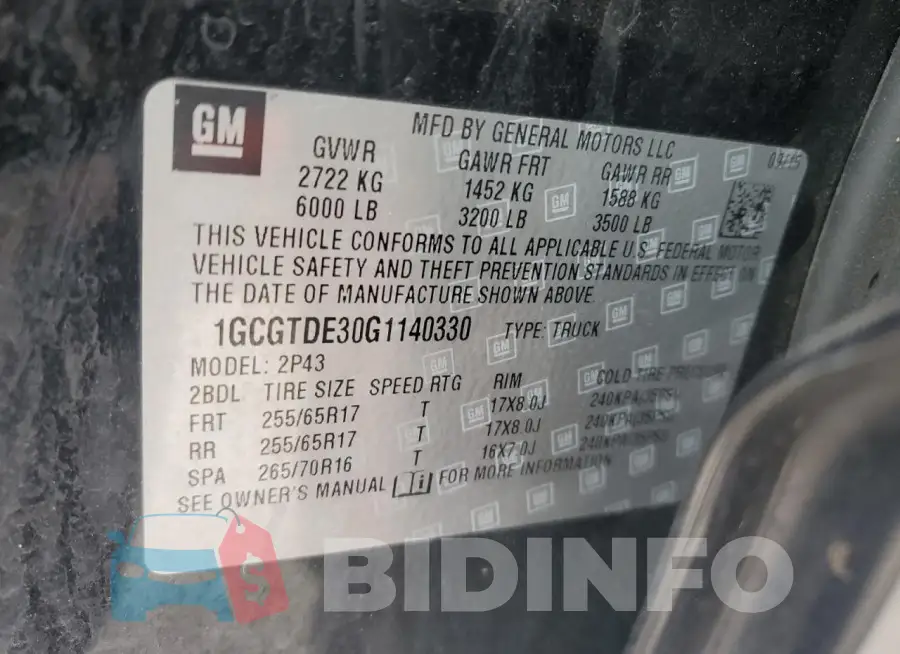 1GCGTDE30G1140330 Photo# 12