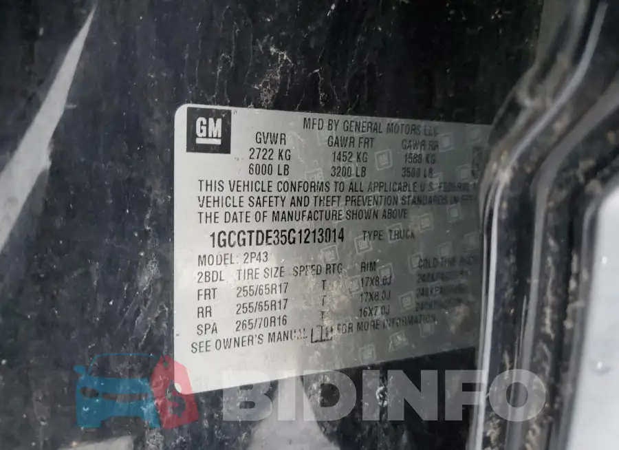 1GCGTDE35G1213014 Photo# 12