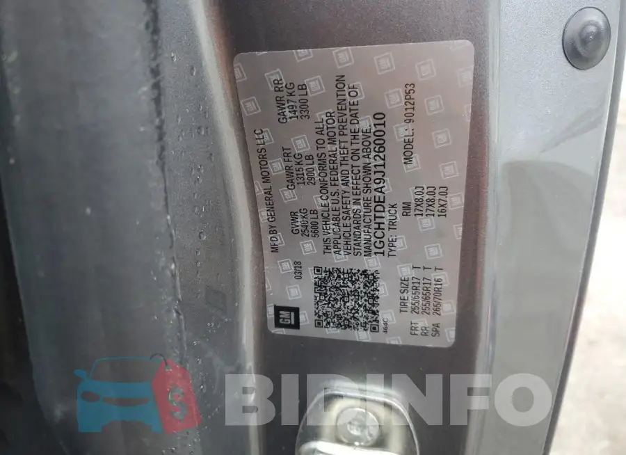 1GCHTDEA9J1260010 Photo# 12