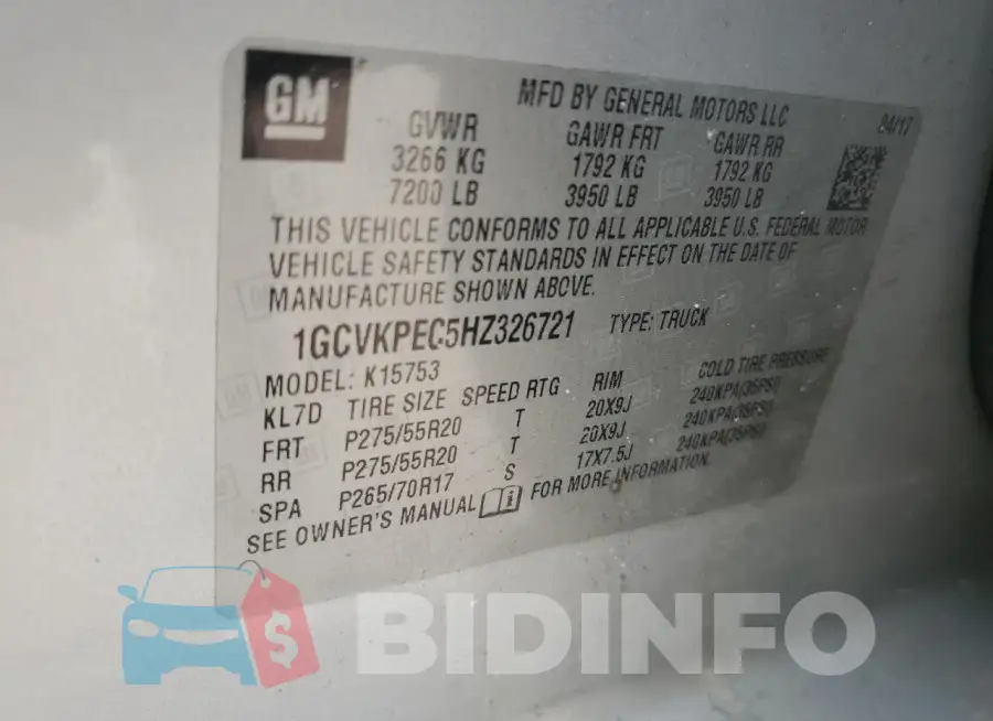 1GCVKPEC5HZ326721 Photo# 12