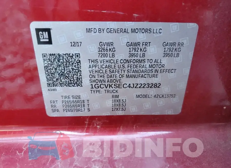 1GCVKSEC4JZ223282 Photo# 12