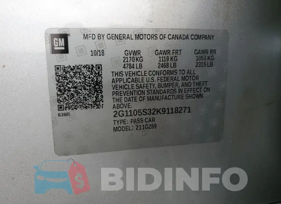 2G1105S32K9118271 Photo# 12
