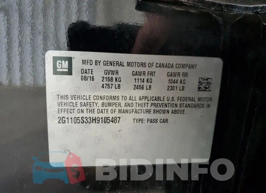 2G1105S33H9105487 Photo# 12