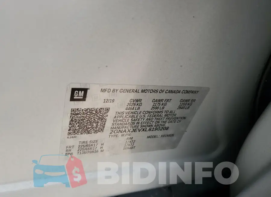 2GNAXJEVXL6190208 Photo# 12