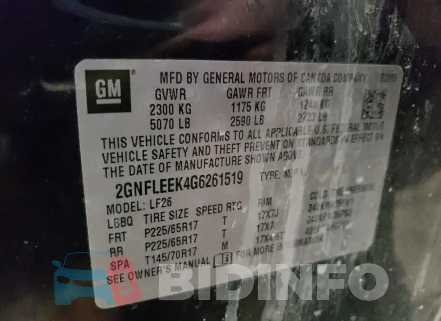 2GNFLEEK4G6261519 Photo# 12