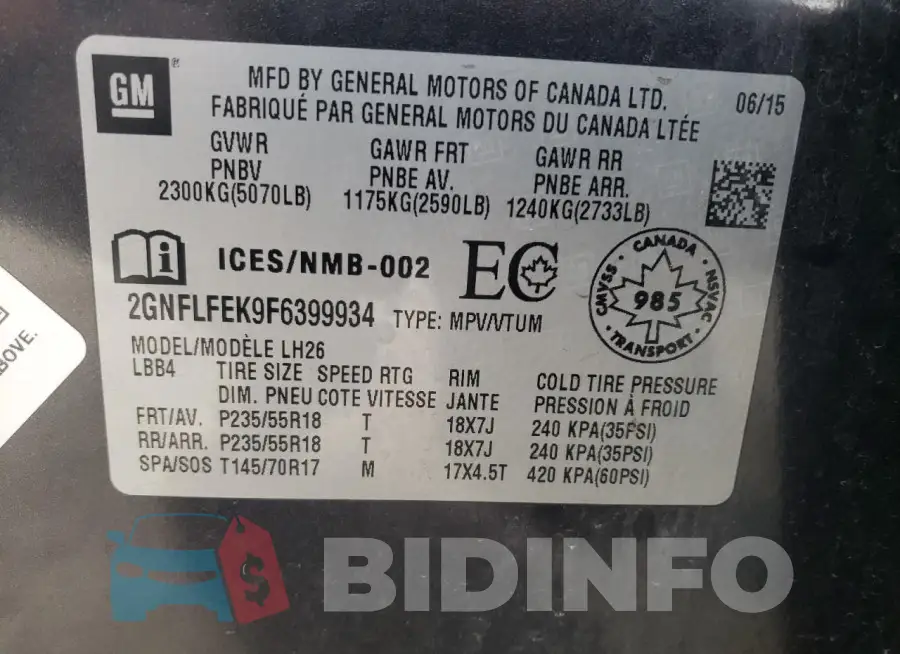 2GNFLFEK9F6399934 Photo# 12
