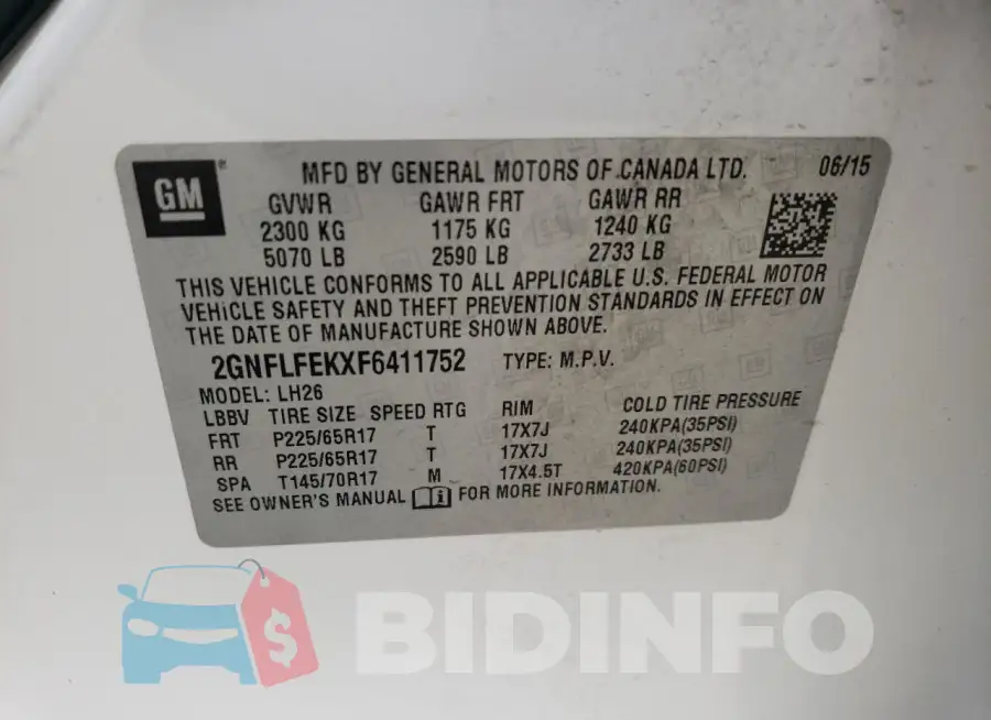 2GNFLFEKXF6411752 Photo# 13
