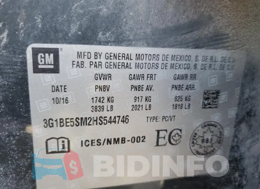 3G1BE5SM2HS544746 Photo# 13