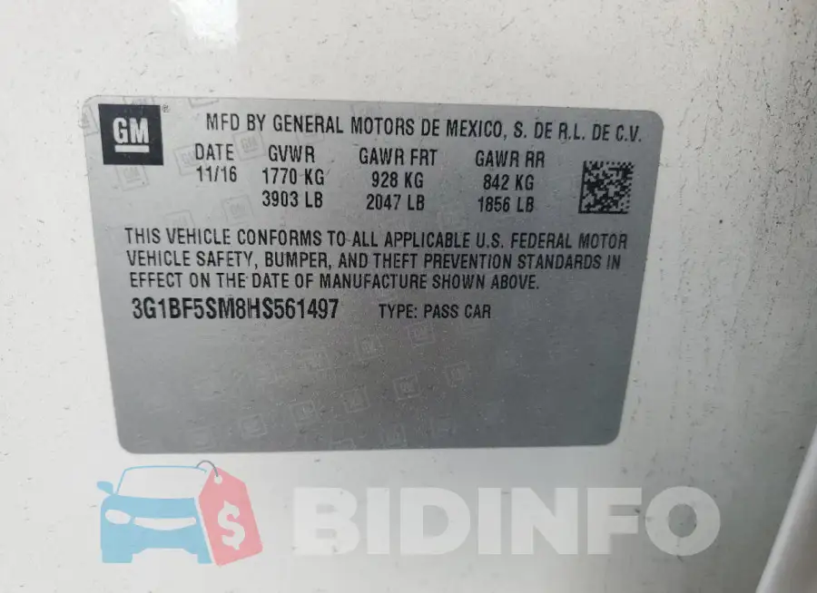 3G1BF5SM8HS561497 Photo# 12