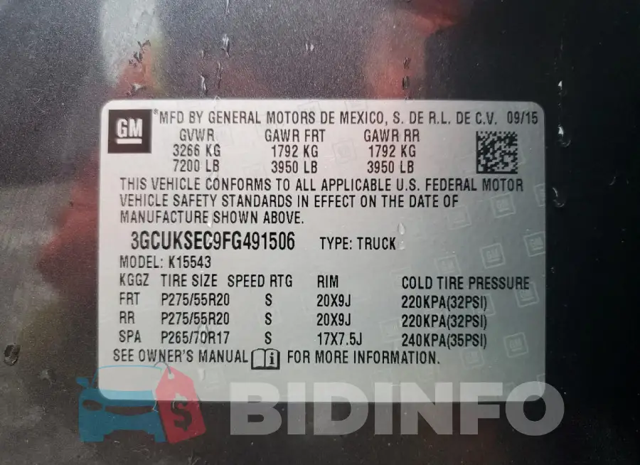 3GCUKSEC9FG491506 Photo# 12
