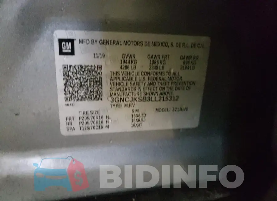 3GNCJKSB3LL215312 Photo# 14