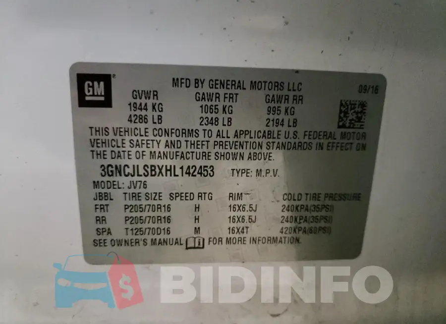 3GNCJLSBXHL142453 Photo# 12