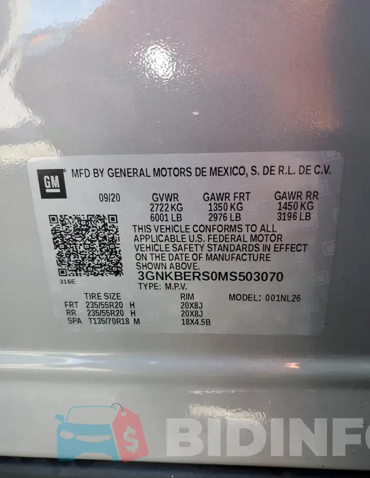 3GNKBERS0MS503070 Photo# 12