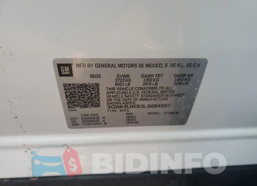 3GNKBJRS3LS684897 Photo# 13