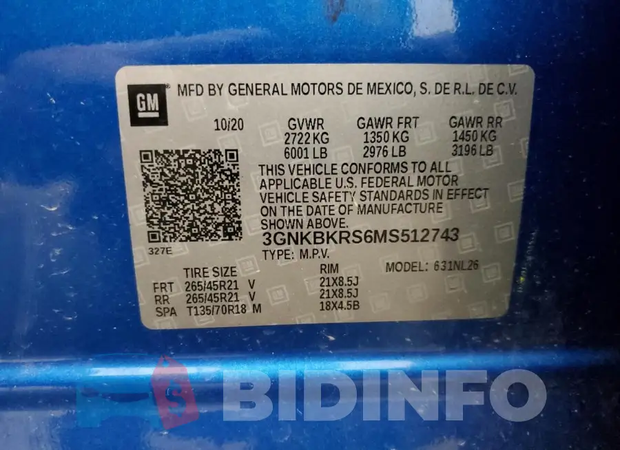 3GNKBKRS6MS512743 Photo# 13