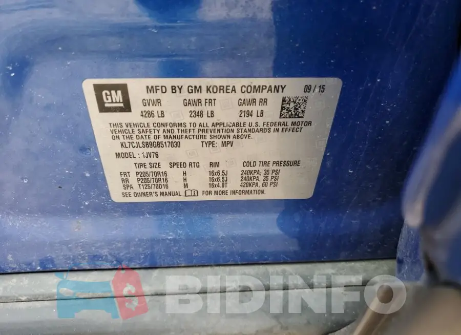KL7CJLSB9GB517030 Photo# 13
