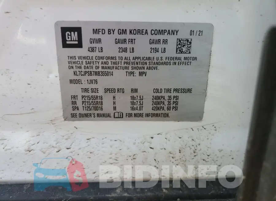 KL7CJPSB7MB355014 Photo# 14