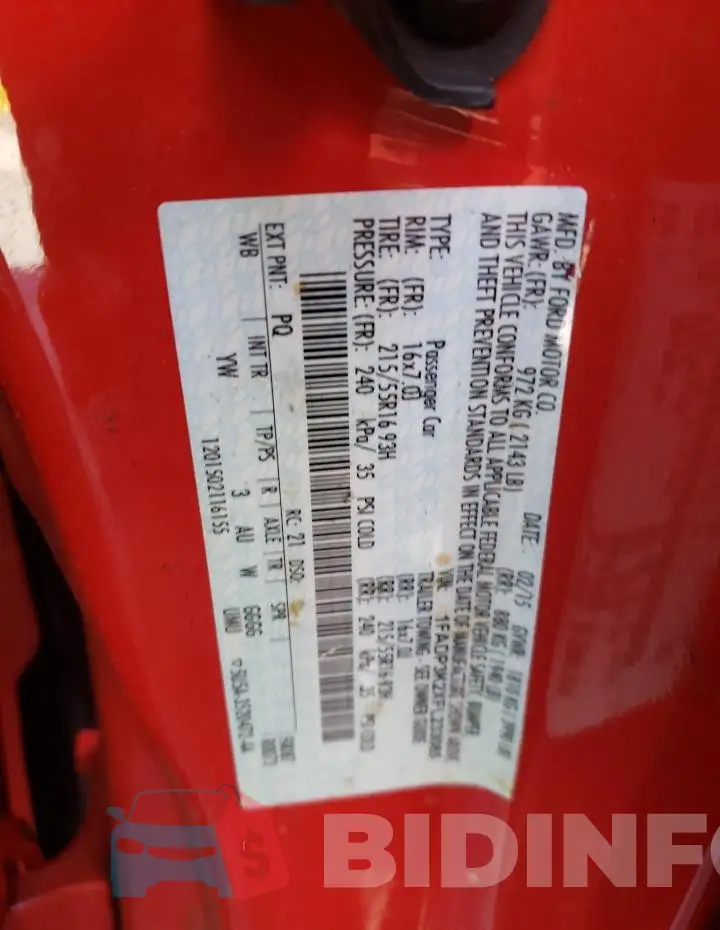 1FADP3K2XFL233085 Photo# 12