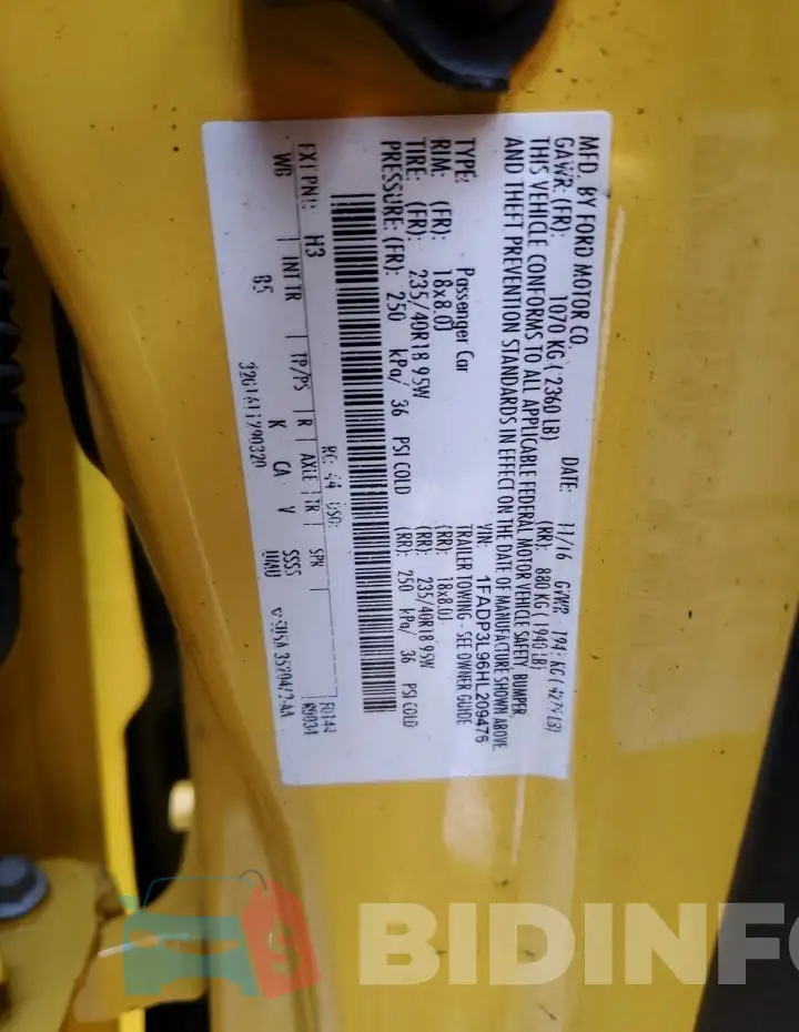 1FADP3L96HL209476 Photo# 13