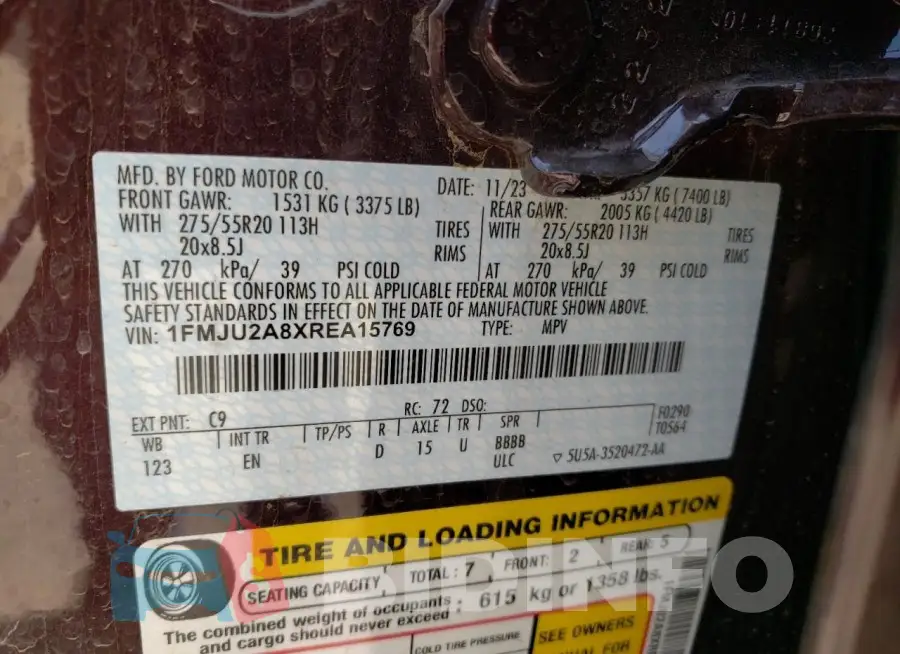 1FMJU2A8XREA15769 Photo# 13