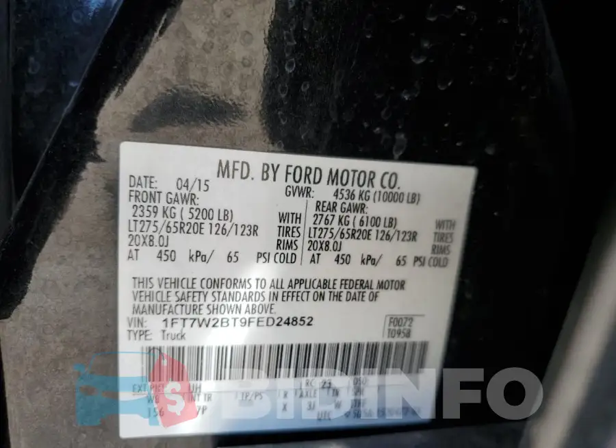 1FT7W2BT9FED24852 Photo# 12