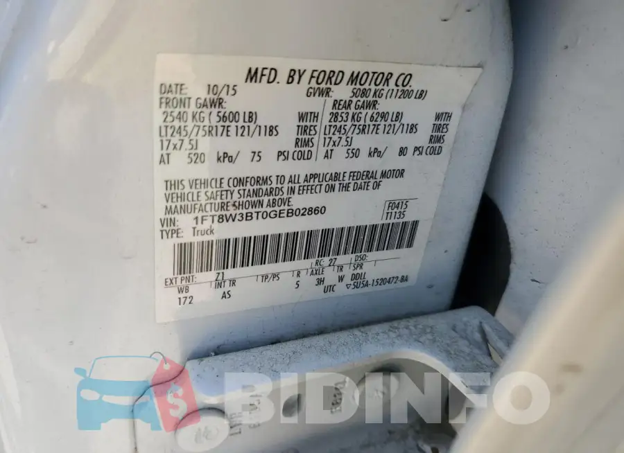 1FT8W3BT0GEB02860 Photo# 12