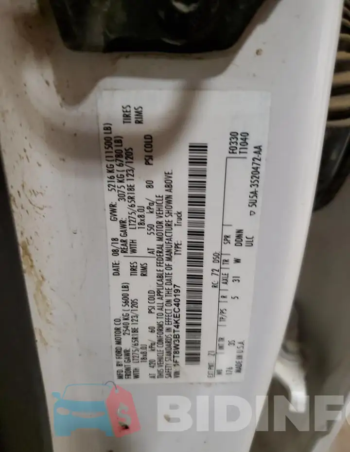 1FT8W3BT4KEC40197 Photo# 12