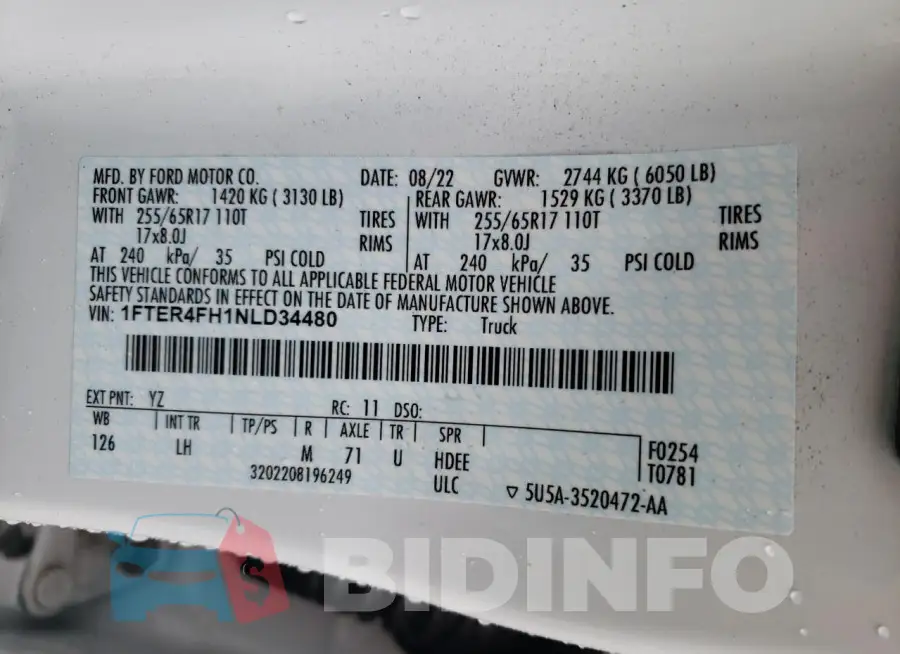 1FTER4FH1NLD34480 Photo# 12