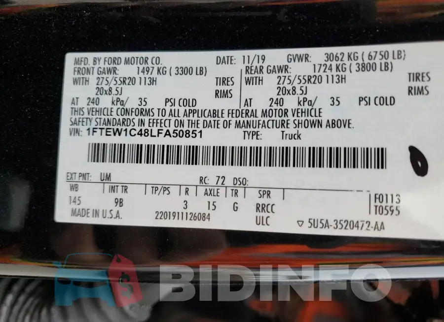 1FTEW1C48LFA50851 Photo# 12