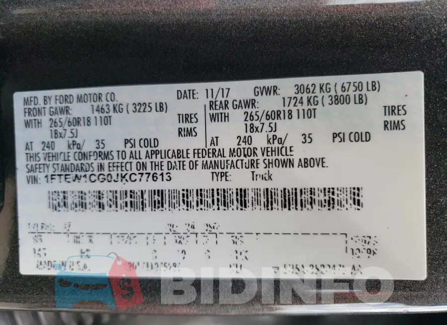 1FTEW1CG0JKC77613 Photo# 12