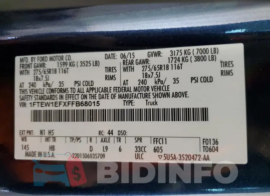 1FTEW1EFXFFB68015 Photo# 12