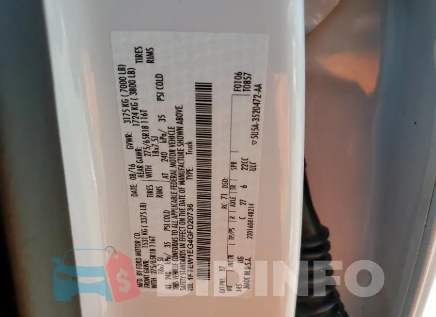 1FTEW1EG4GFD20736 Photo# 12