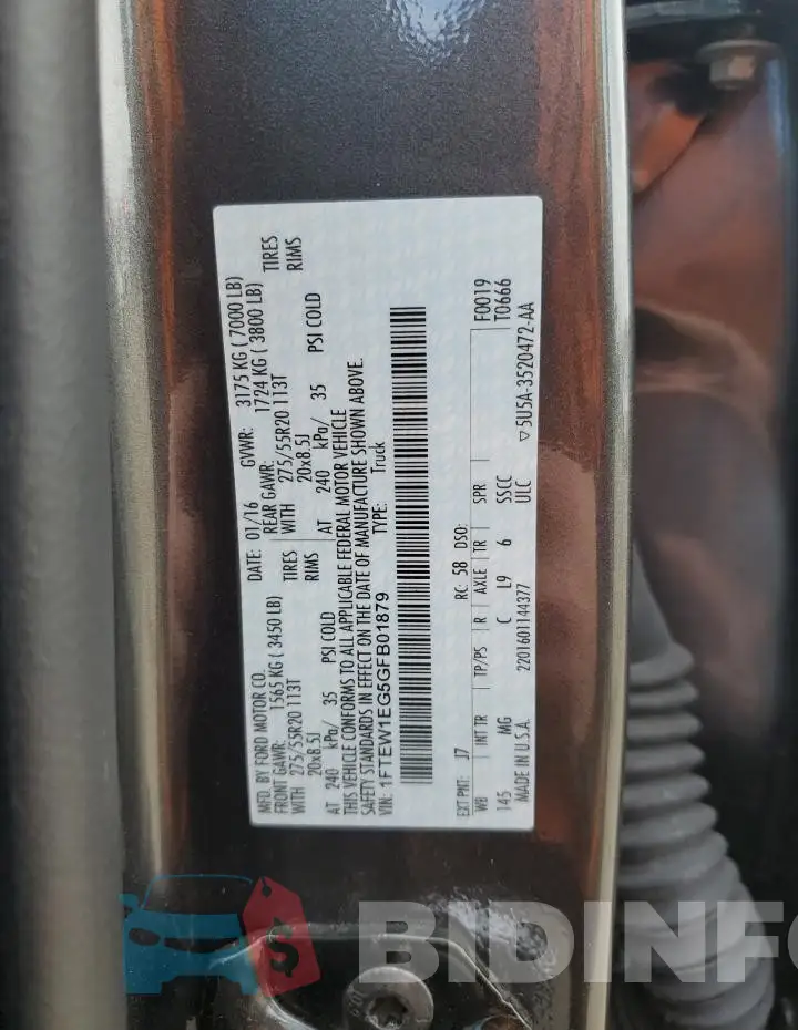 1FTEW1EG5GFB01879 Photo# 12