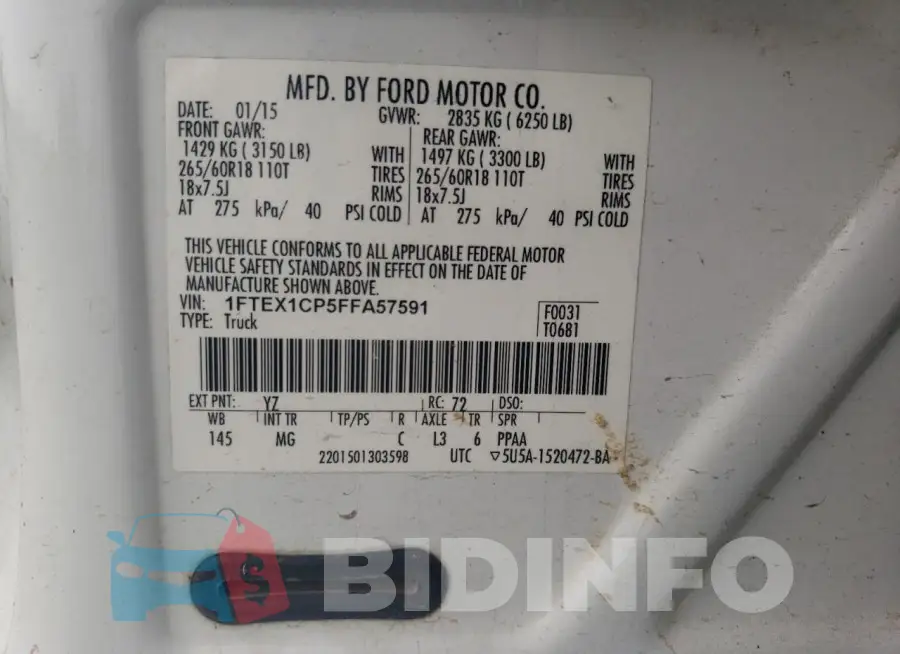 1FTEX1CP5FFA57591 Photo# 12