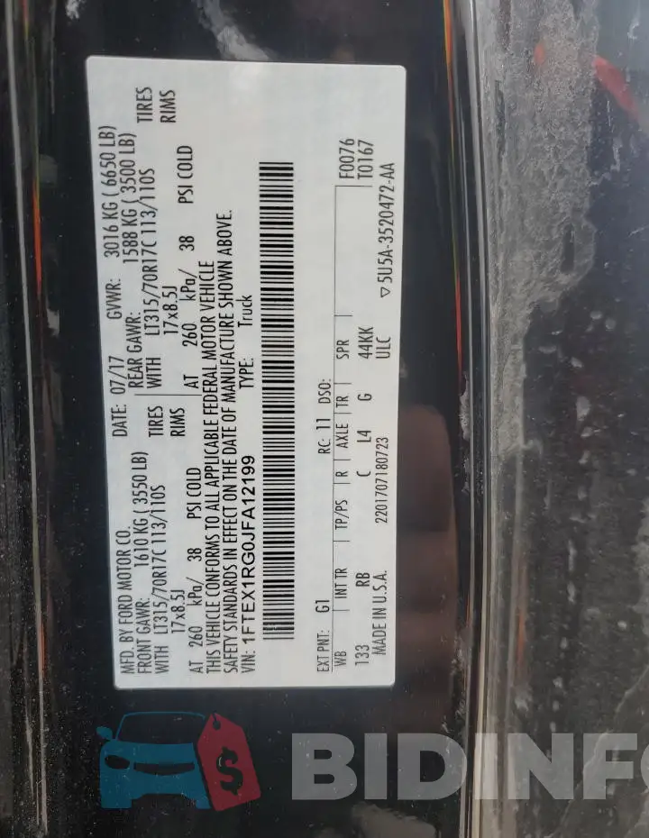 1FTEX1RG0JFA12199 Photo# 13
