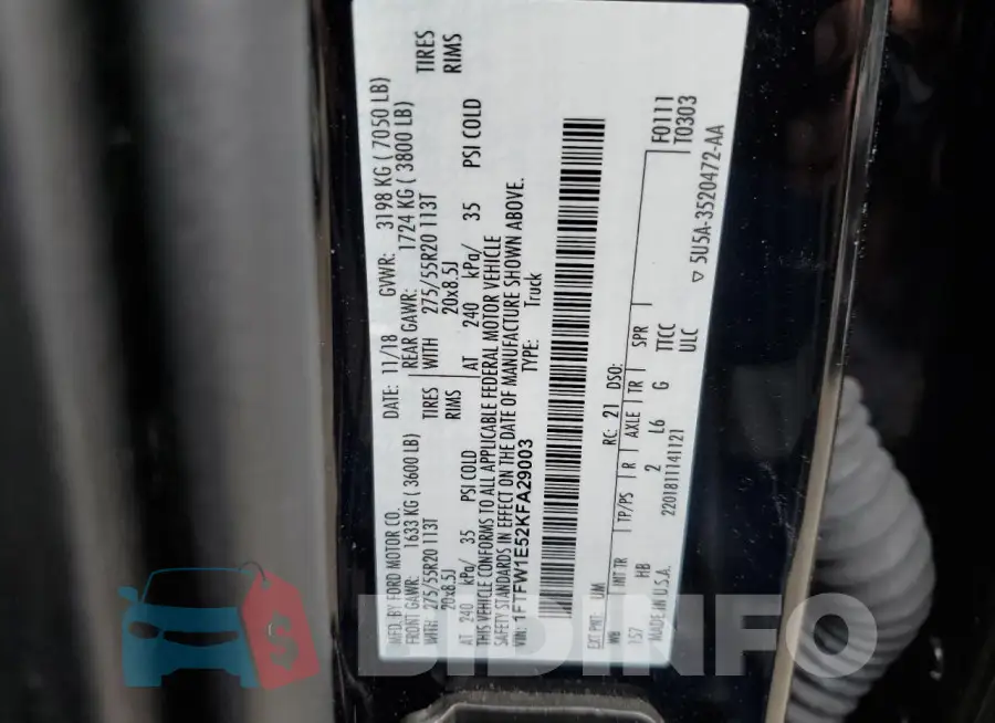 1FTFW1E52KFA29003 Photo# 13