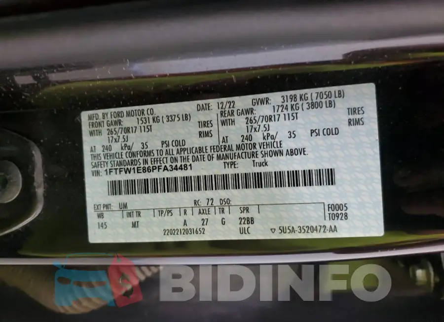1FTFW1E86PFA34481 Photo# 12